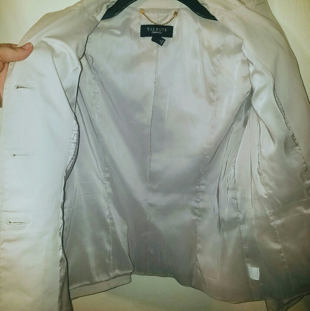 Talbots Beige Blazer Jacket Button Front C - image 3